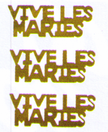 Vive Les Maries Gold Metallic Word Confetti